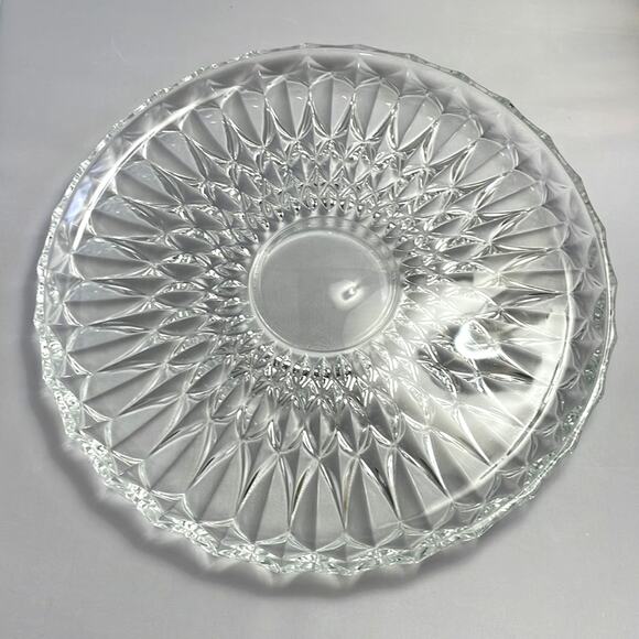 Pressed Glass‎ 12" Cake Plate or Serving Tray - Picture 1 of 6